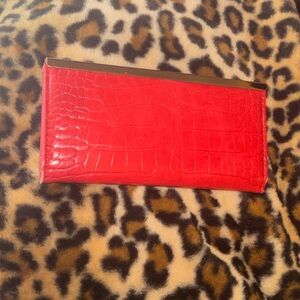 Safe Keeper Red Croc-Embossed Wallet